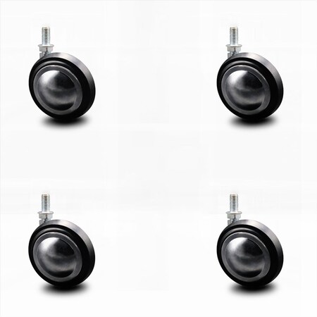 Service Caster 3 Inch Bright Chrome Soft Tread Ball Caster - 3/8 Inch Threaded Stem, 4PK SCC-TS01S30-DCR-BC-381634-4